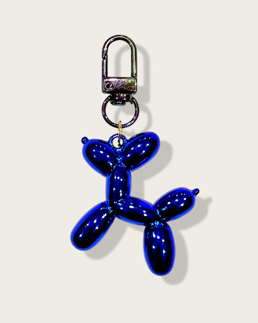 Metallic blue balloon dog