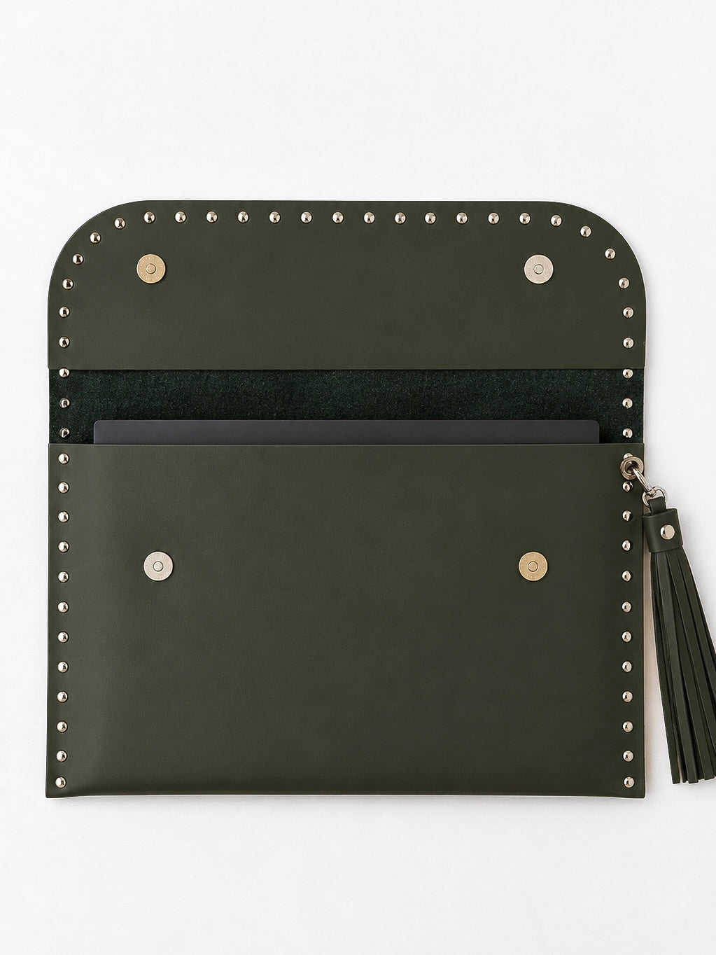 Olive Leather Laptop Sleeve