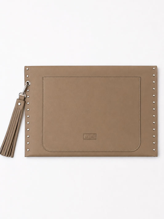 Beige Leather Laptop Sleeve