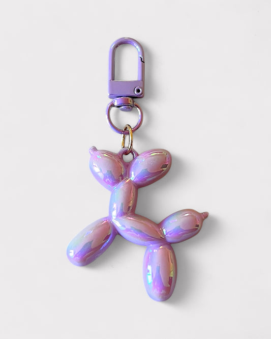 Metallic purple balloon dog charm