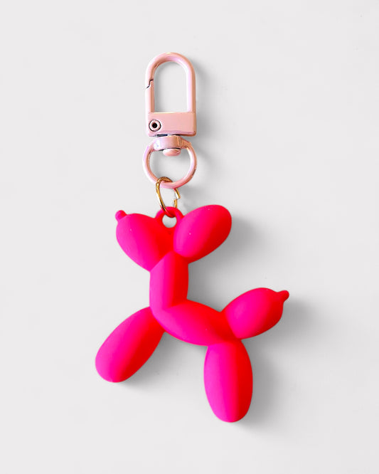 Matte hot pink balloon dog charm