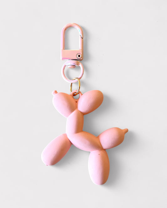 Matte pink balloon dog charm