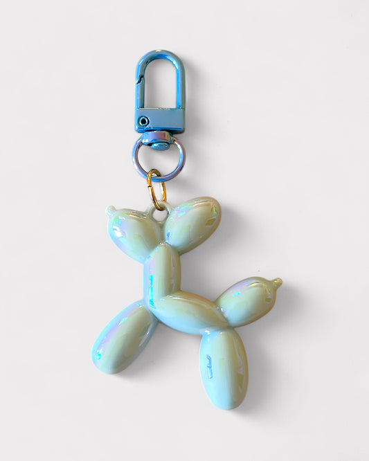 Metallic blue balloon dog charm