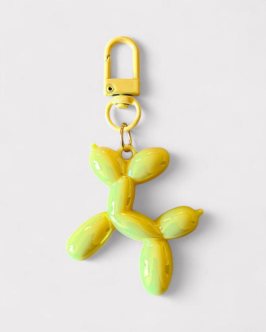 Metallic yellow balloon dog charm
