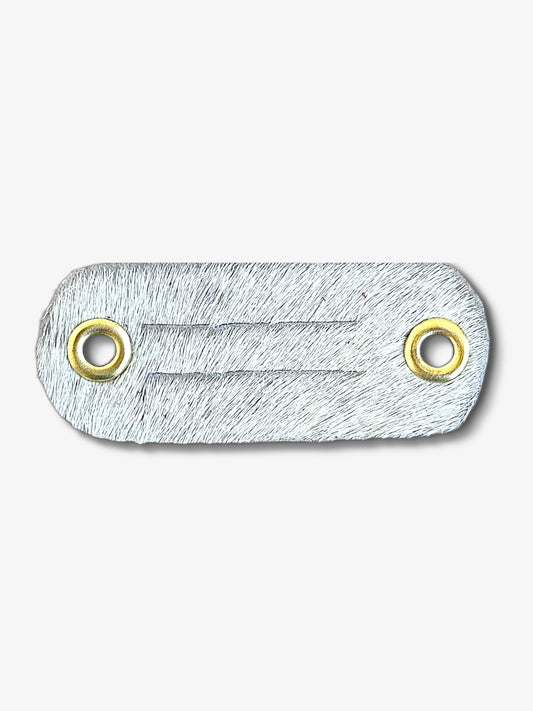 white cowhide pen holder