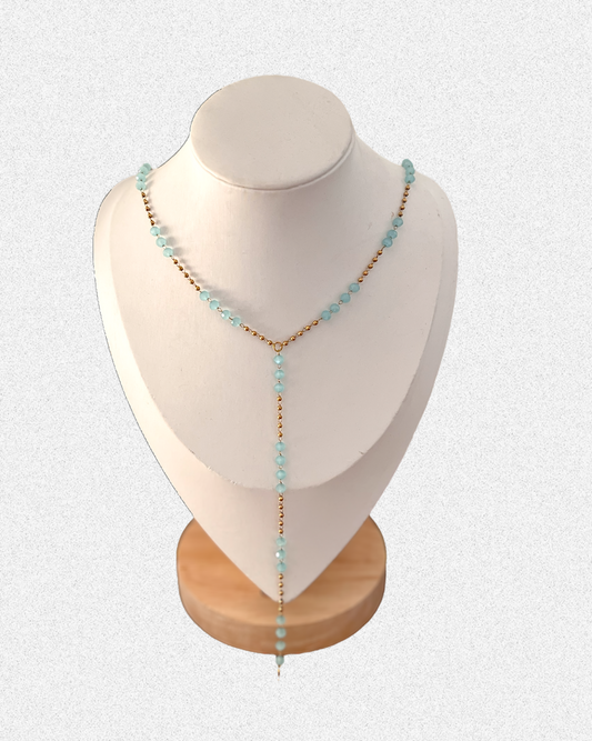 Blue stones drop necklaces