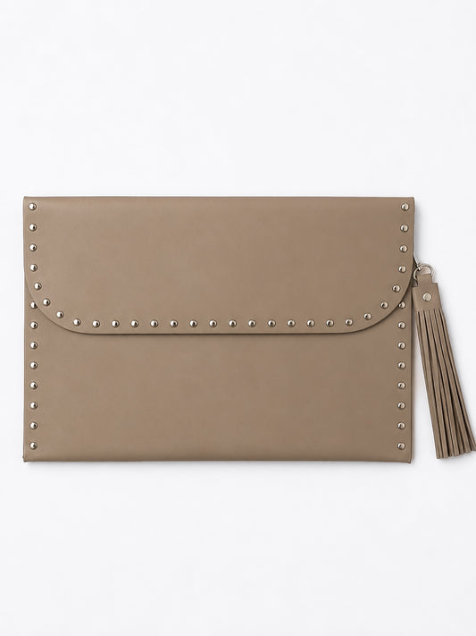 Beige Leather Laptop Sleeve