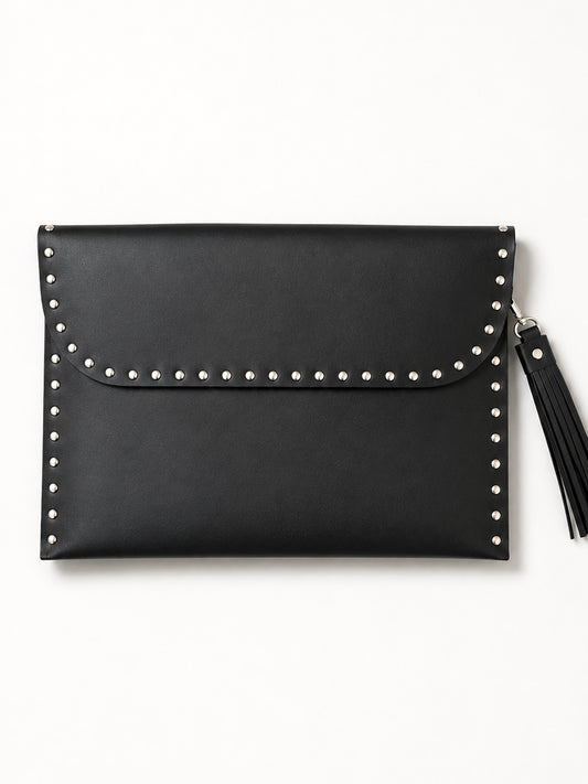 Black Leather Laptop Sleeve