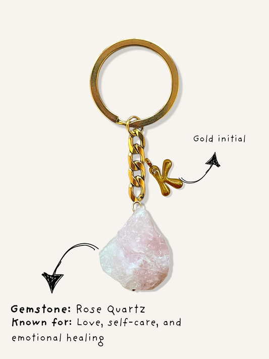 Rose quartz keychains