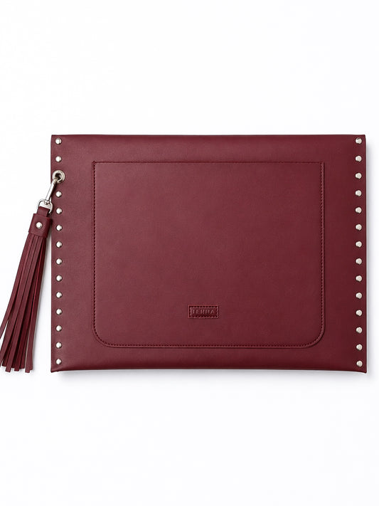 Burgundy Leather Laptop Sleeve