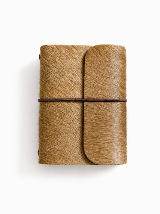 Plain Blonde Cowhide mini Journal