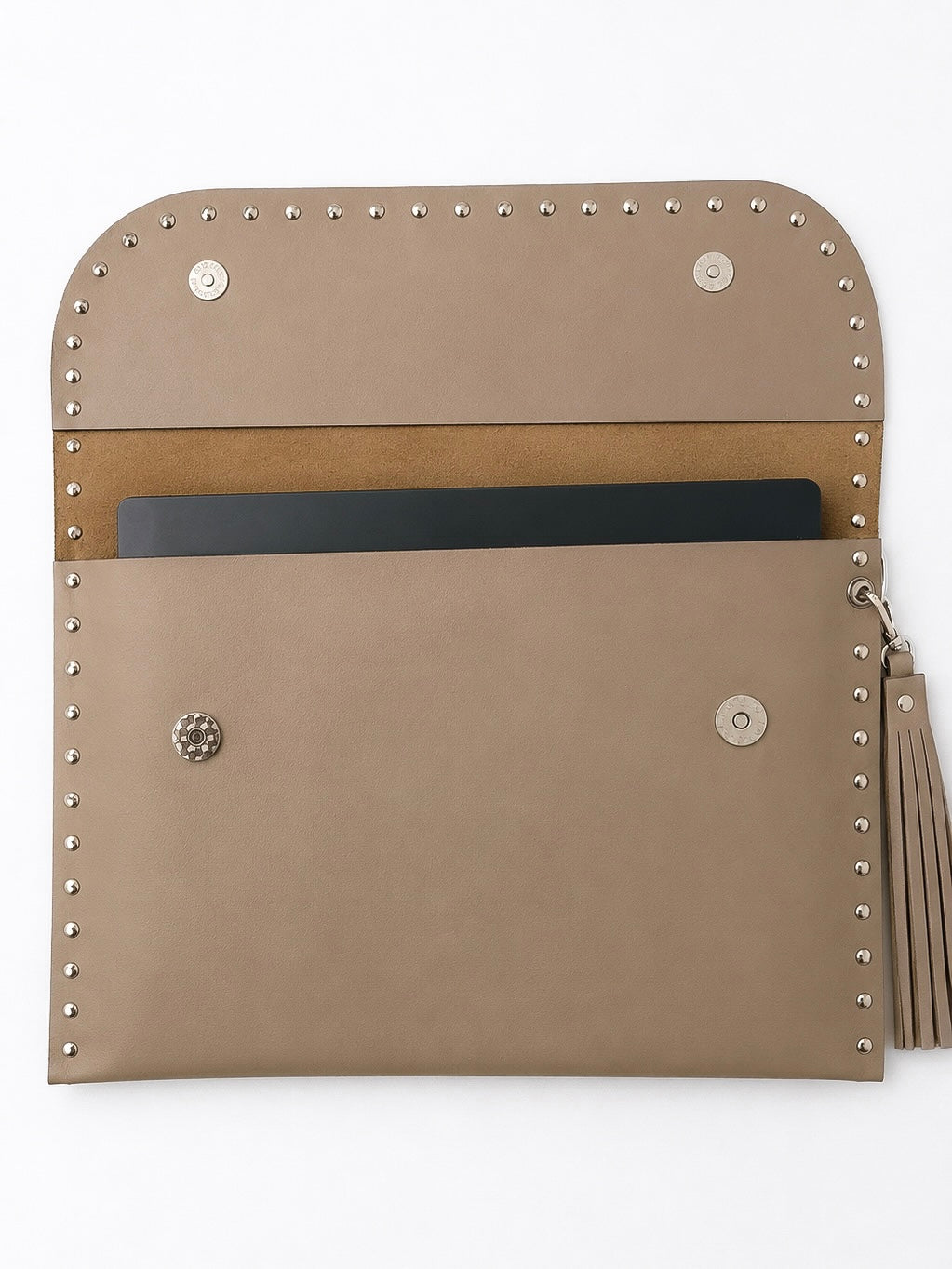 Beige Leather Laptop Sleeve