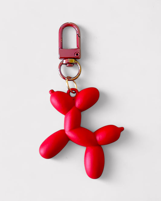 Matte red balloon dog charm
