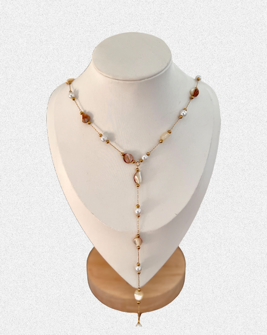 Nude drop necklace